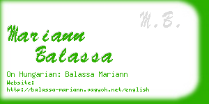 mariann balassa business card